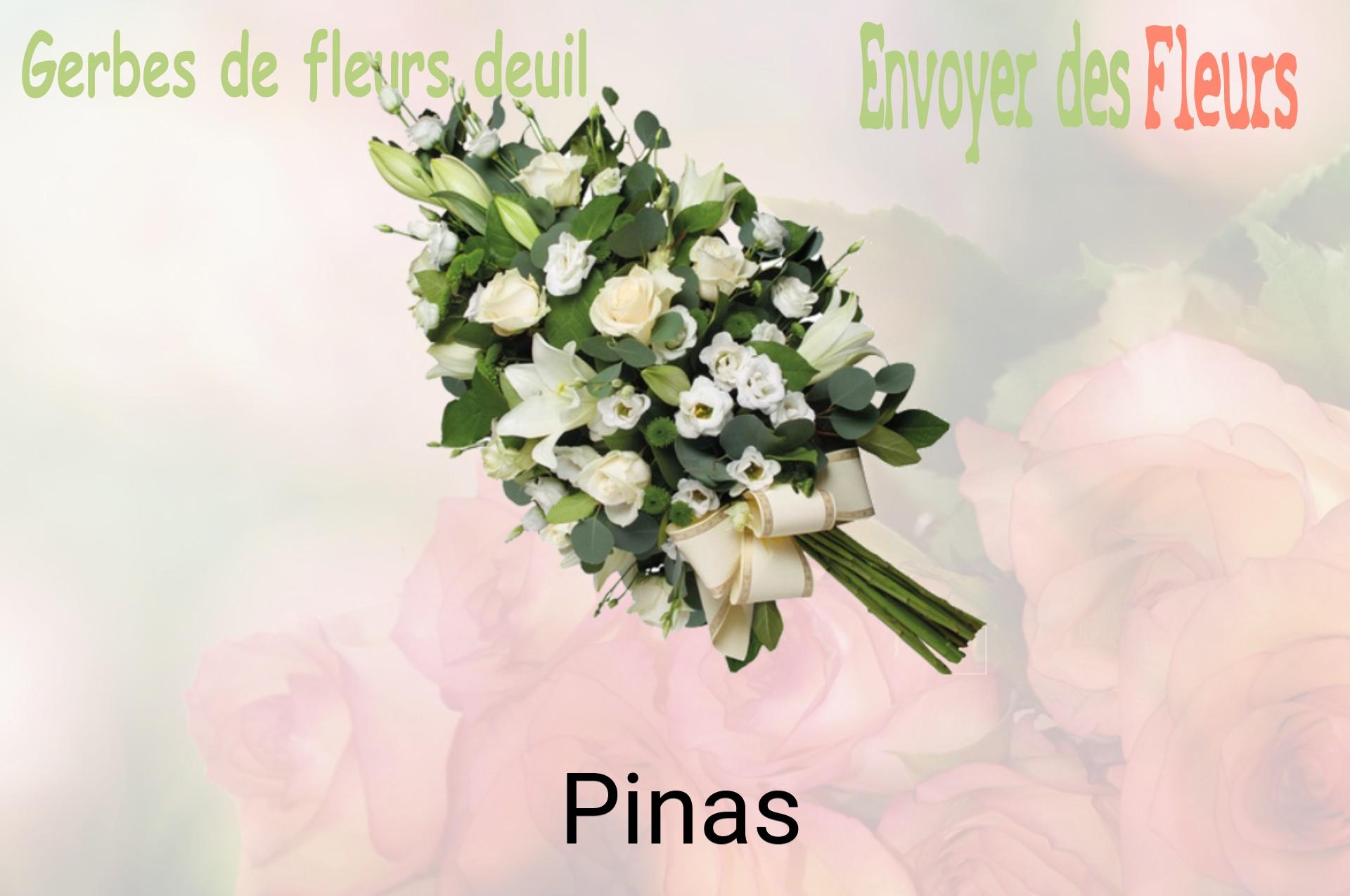 Gerbe de fleurs de deuil livrée à Pinas